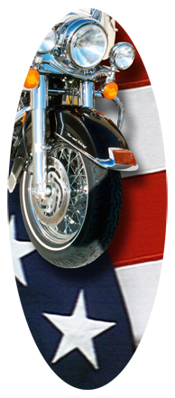 Biker on US Flag